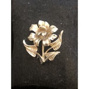 Vintage 1940s JewelArt Flower Sterling Silver Brooch 925
